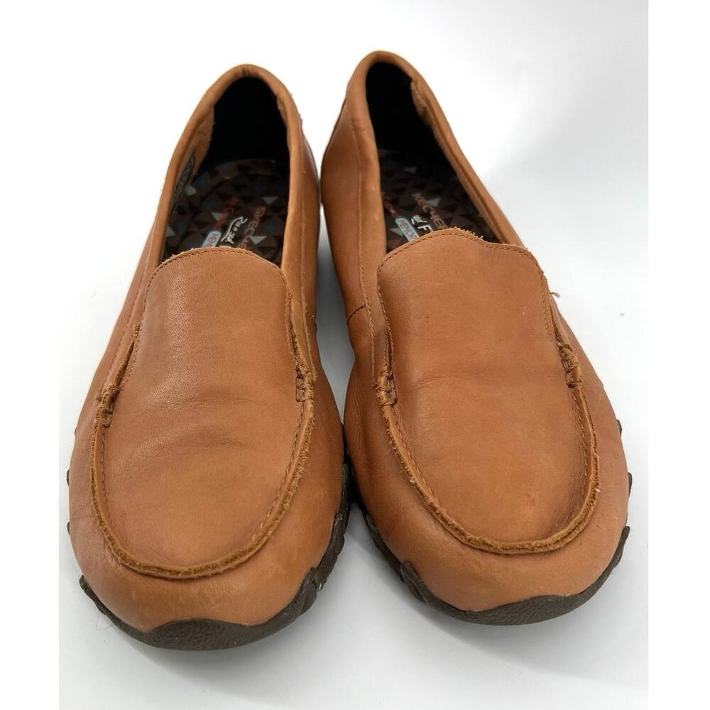 Skechers | Leather Loafers Tan Memory Foam Slip Ons Women's Size 9.5
